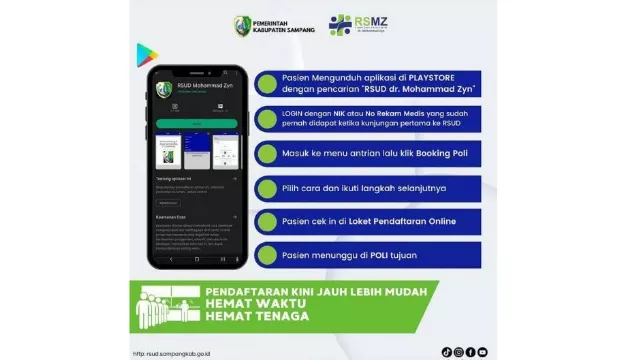 Poster Tatacara Pendaftaran Online Untuk Pasien Rawat Jalan.