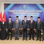 Bupati, Wabup Dan Sekda Kabupaten Sampang Bersama Pejabat Yang Telah Dilantik.