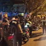 Polisi Saat Melakukan Razia Balap Liar Di Jalan Kabupaten Pamekasan