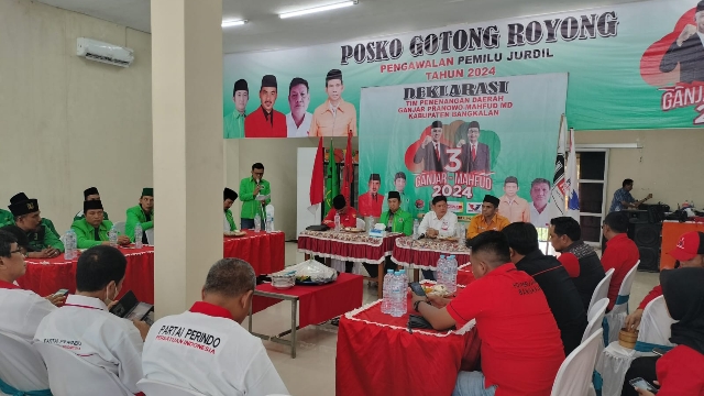 Suasana Saat Melakukan Deklarasi Pemenangan Ganjar - Mahfud Di Bangkalan.