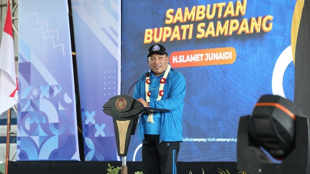 Bupati Sampang H. Slamet Junaidi Saat Menyampaikan Sambutan. (Foto : Prokopim Pemkab Sampang)