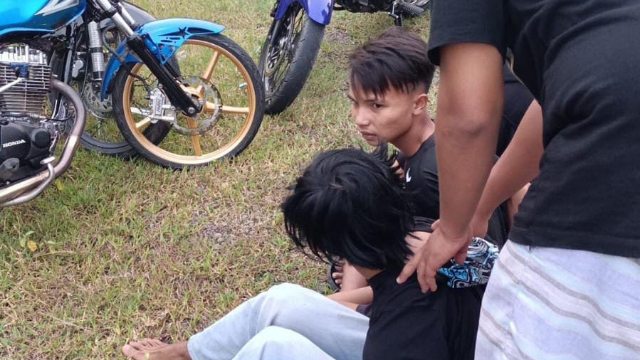 Salah Satu Joki Balap Liar Saat Diamankan Personal Satlantas Polres Bangkalan.