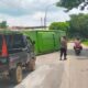 Kondisi Bus Saat Terguling Di Jalan Raya Bluto Sumenep.