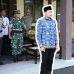 Wakil Bupati Sampang H. Abdullah Hidayat Saat Memimpin Apel Di Polres Sampang.