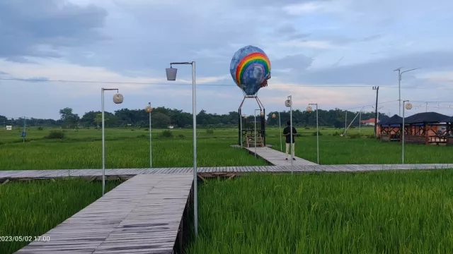 Lokasi Destinasi Wisata Sawah Di Desa Taman.