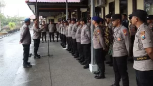 Polres Sampang Kerahkan Personil Gabungan Pengamanan Bko Pilkades Di Bangkalan