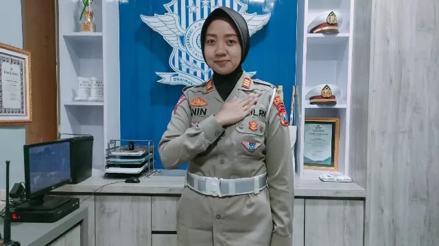 Kasatlantas Bangkalan Akp Anindita Harcahyaningdyah. (Foto : Samsul Arifin)