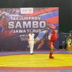 Suasana Saat Berlangsung Pertarungan Atlet Cabor Sambo.