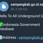 Tangkapan Layar Data Yang Dibagikan Peretas Melalui Channel Telegram.