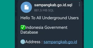 Tangkapan Layar Data Yang Dibagikan Peretas Melalui Channel Telegram.