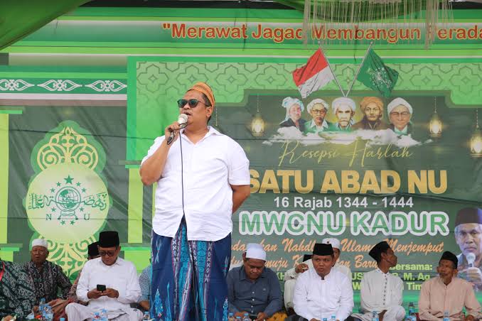 Haji Her Saat Menghadiri Kegiatan Mwcnu Kadur Pamekasan.