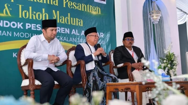 Wapres Kh Ma'Ruf Amin Saat Menyerap Aspirasi Ulama Se Madura Di Ponpes Al Anwar.