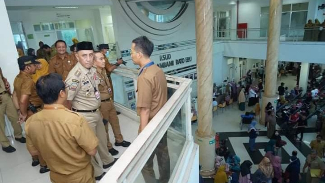 Pj Bupati Bangkalan Arief M Edie Saat Meninjau Pelayanan Di Rsud Bangkalan.