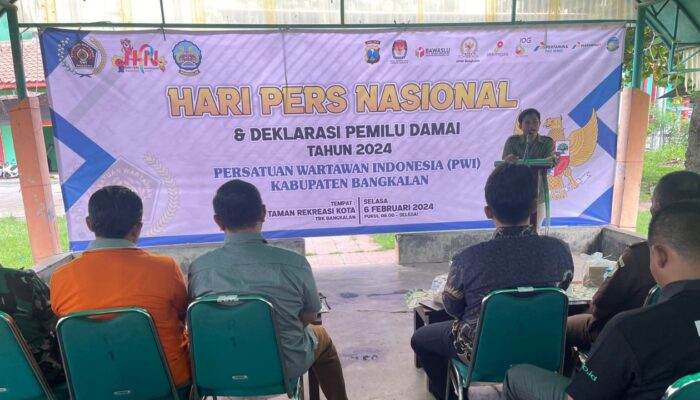 Peringati Hari Pers, Pwi Bangkalan Deklarasikan Pemilu Damai