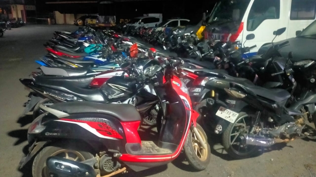 Puluhan Motor Yang Diamankan Di Mapolres Setempat.